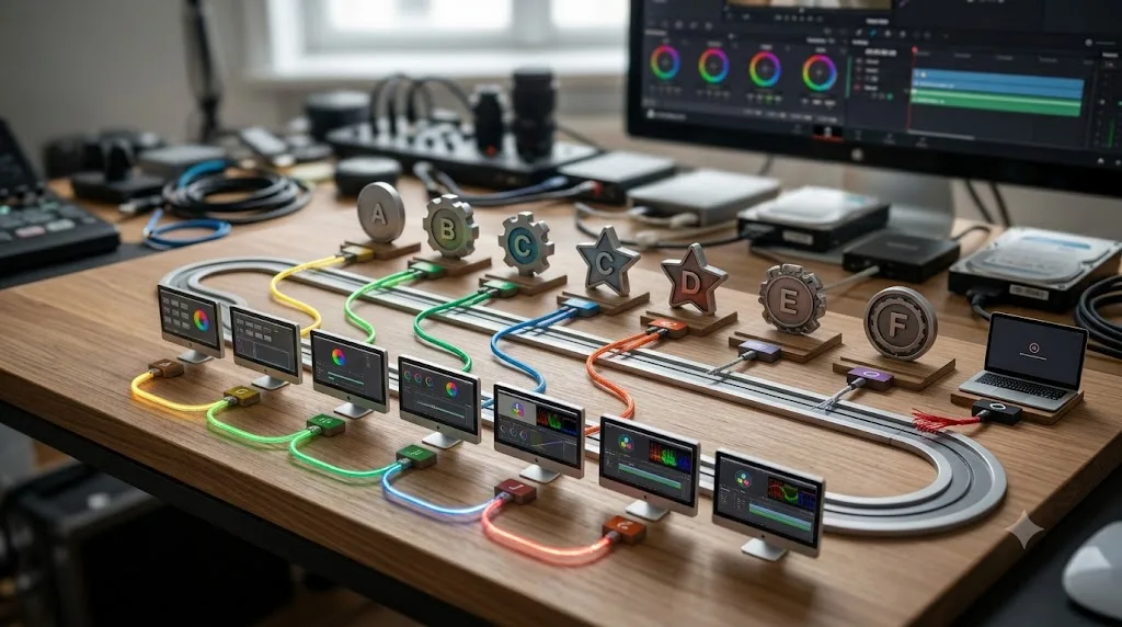 Illustration of camera firmware versions mapped against the DaVinci Resolve versions needed to decode them