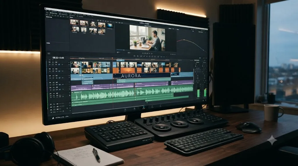 Illustration of a finished capstone project combining every DaVinci Resolve skill from the practice list