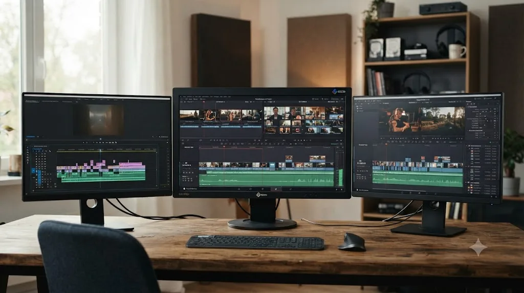 Illustration comparing the DaVinci Resolve Cut and Edit timelines against the Premiere Pro timeline