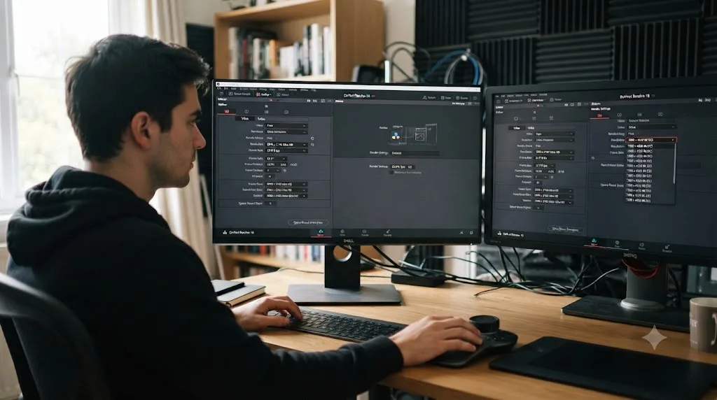 Illustration comparing DaVinci Resolve free and Studio export resolution limits