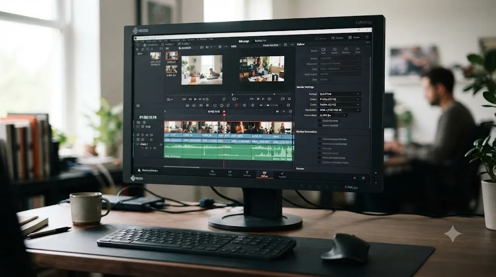 Illustration of resolution and frame rate settings matched to a timeline in DaVinci Resolve