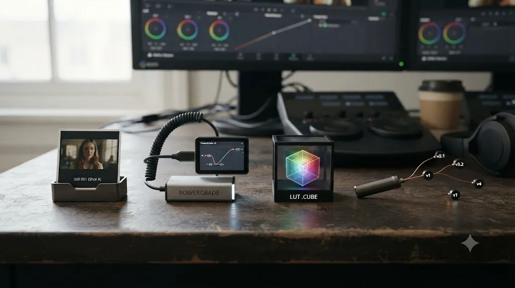 Illustration of a PowerGrade's internal structure showing what data is stored versus referenced externally